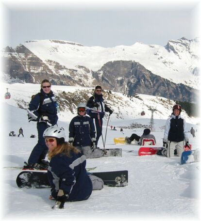Steffi, Beate, Nina, Hubbe, Meike in den Schweizer Alpen